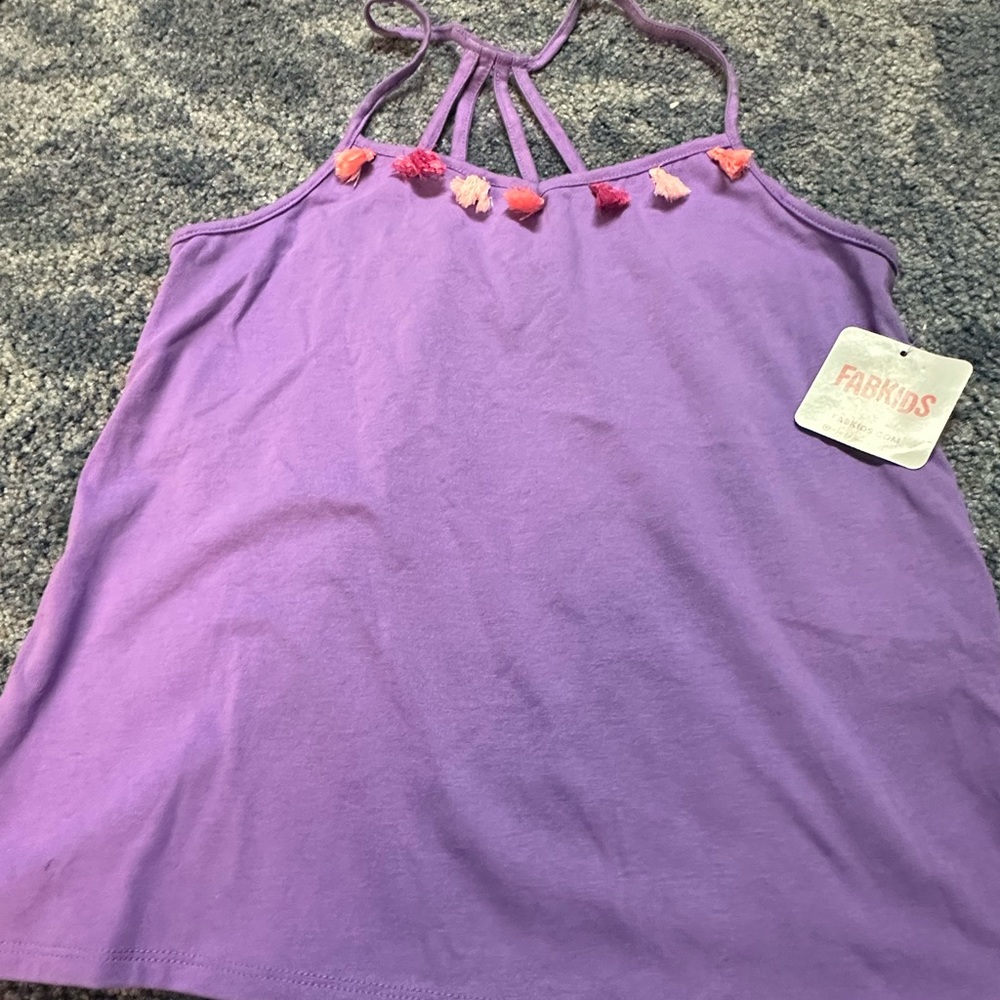 Girls new with tags purple tank top xl (14/16) fab kids brand